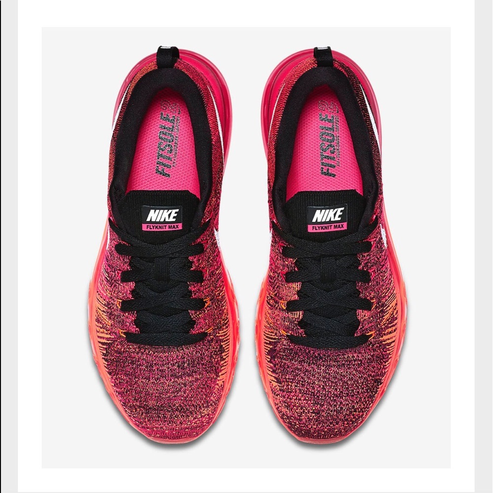 NIKE Air Max Flyknit Neon Pink Foil / Hot Lava